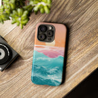 Sunset Ocean Tough Phone Case — Pastel Waves iPhone Cover