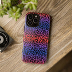 Gradient Leopard Tough Phone Case — Rainbow Animal Print iPhone Cover