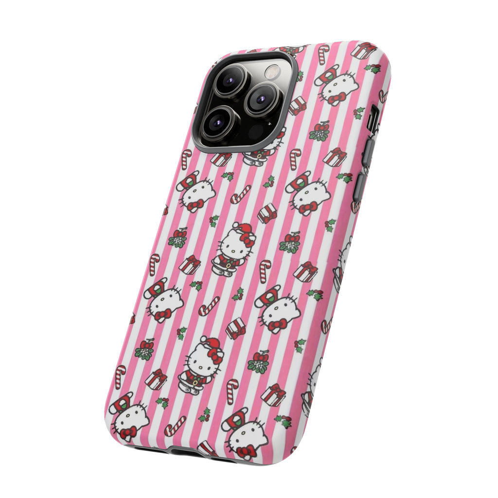 Hello Kitty Pink Holiday Phone Case — Cute Candy Cane & Gift iPhone Cover