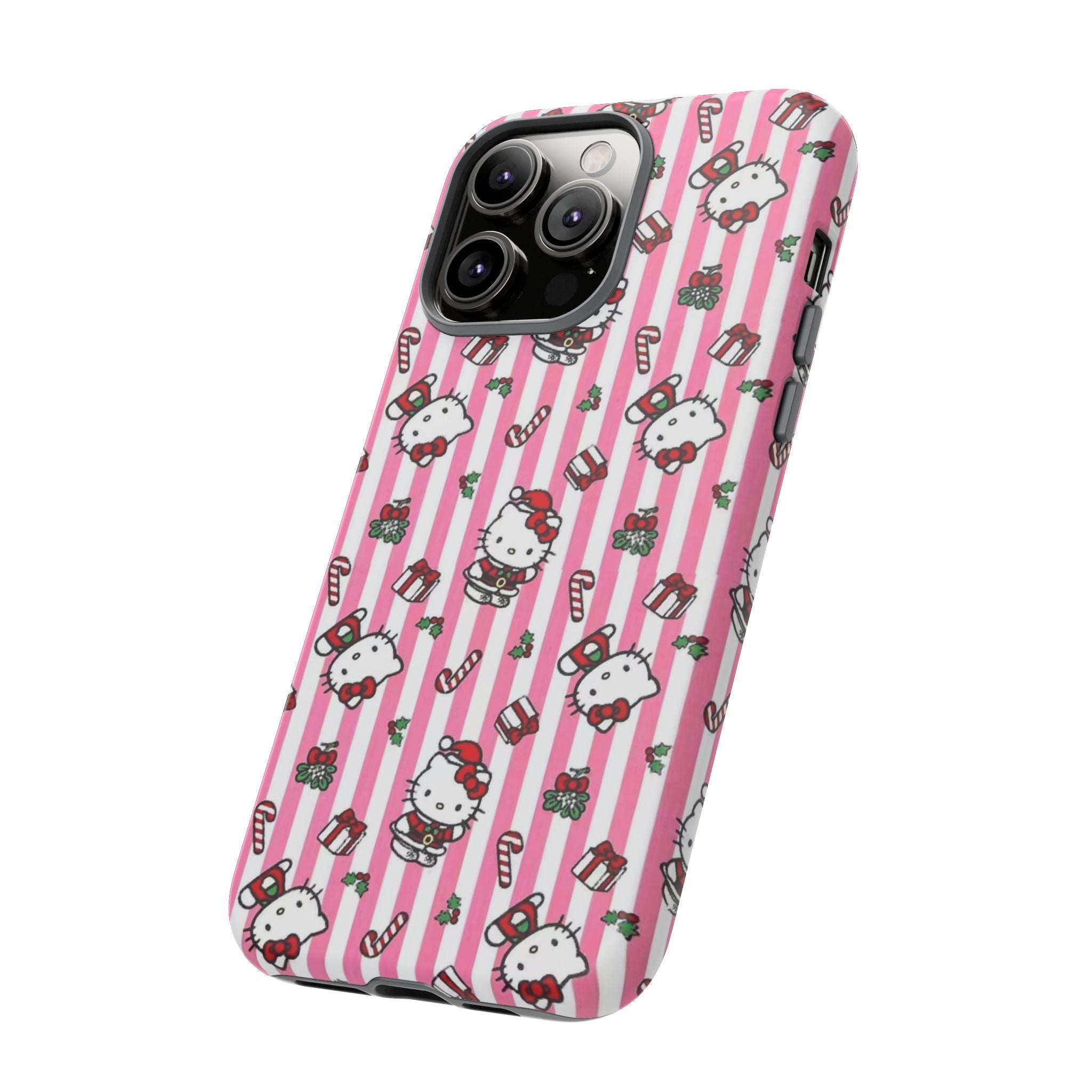 Hello Kitty Pink Holiday Phone Case — Cute Candy Cane & Gift iPhone Cover