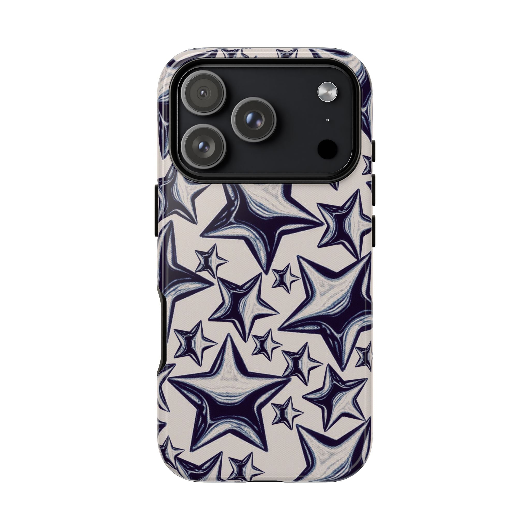 Star Sketch Tough Phone Case — Black & White Doodle Stars Protective Cover