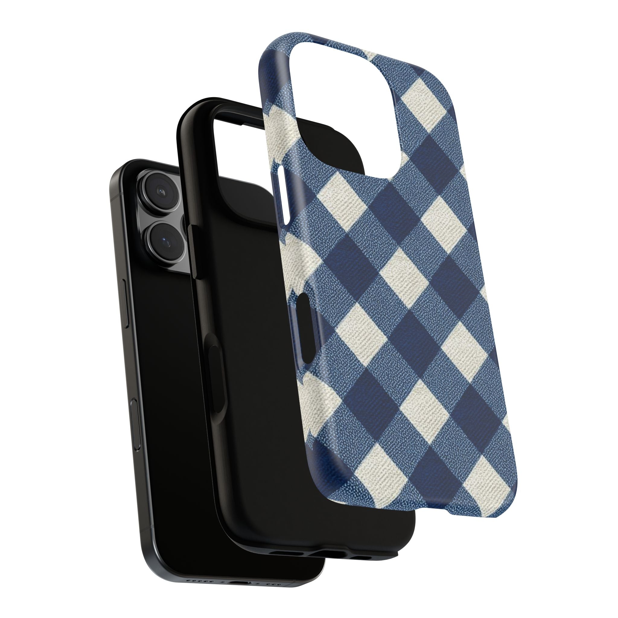 Blue Buffalo Plaid Tough Phone Case — Durable Protective iPhone Cover