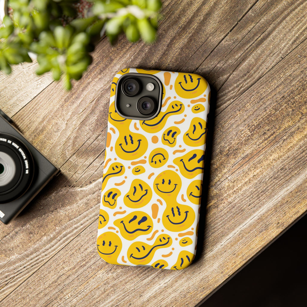 Smiley Melt Phone Case — Yellow Happy Face Protective Cover