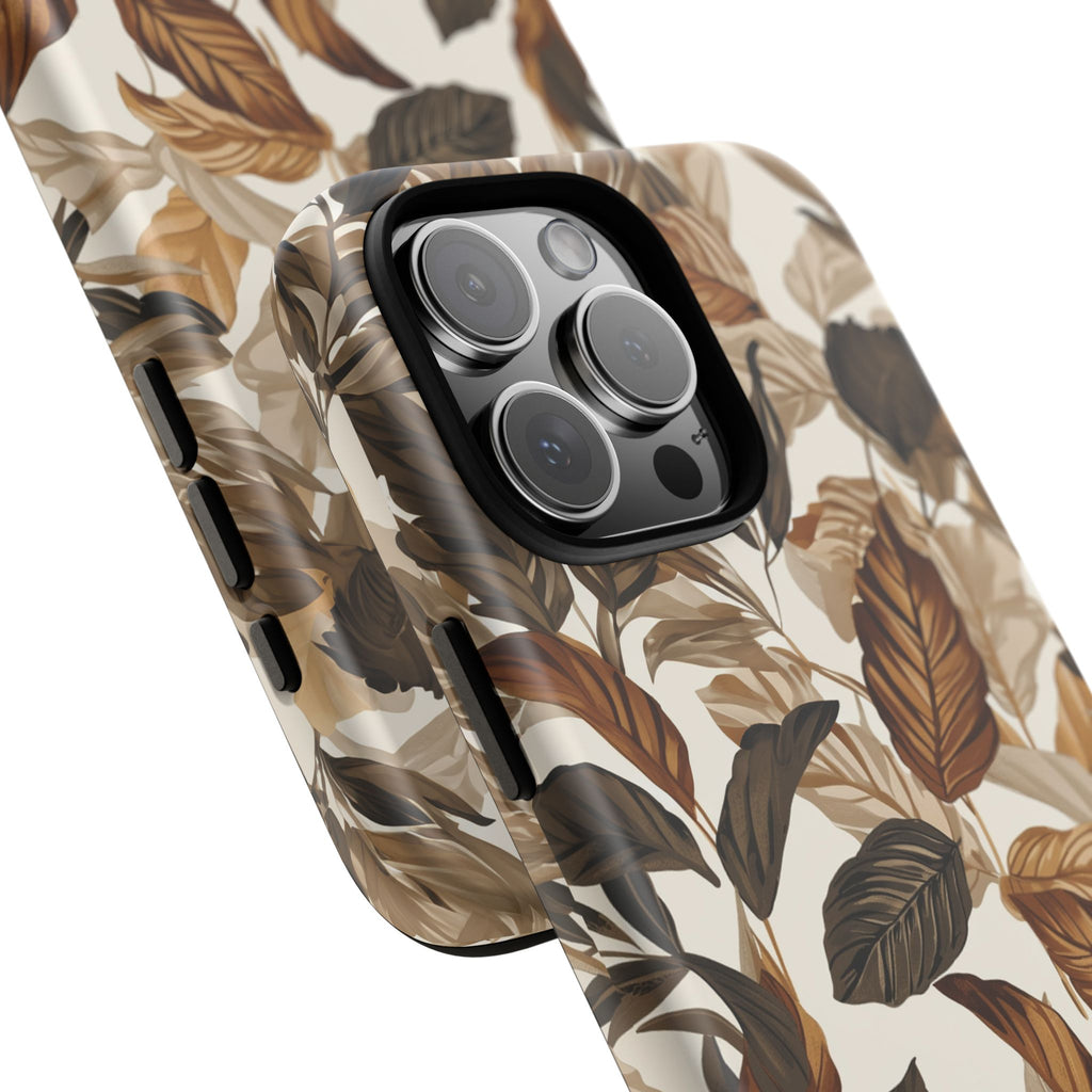 Autumn Leaves Phone Case — Brown Botanical Tough Case