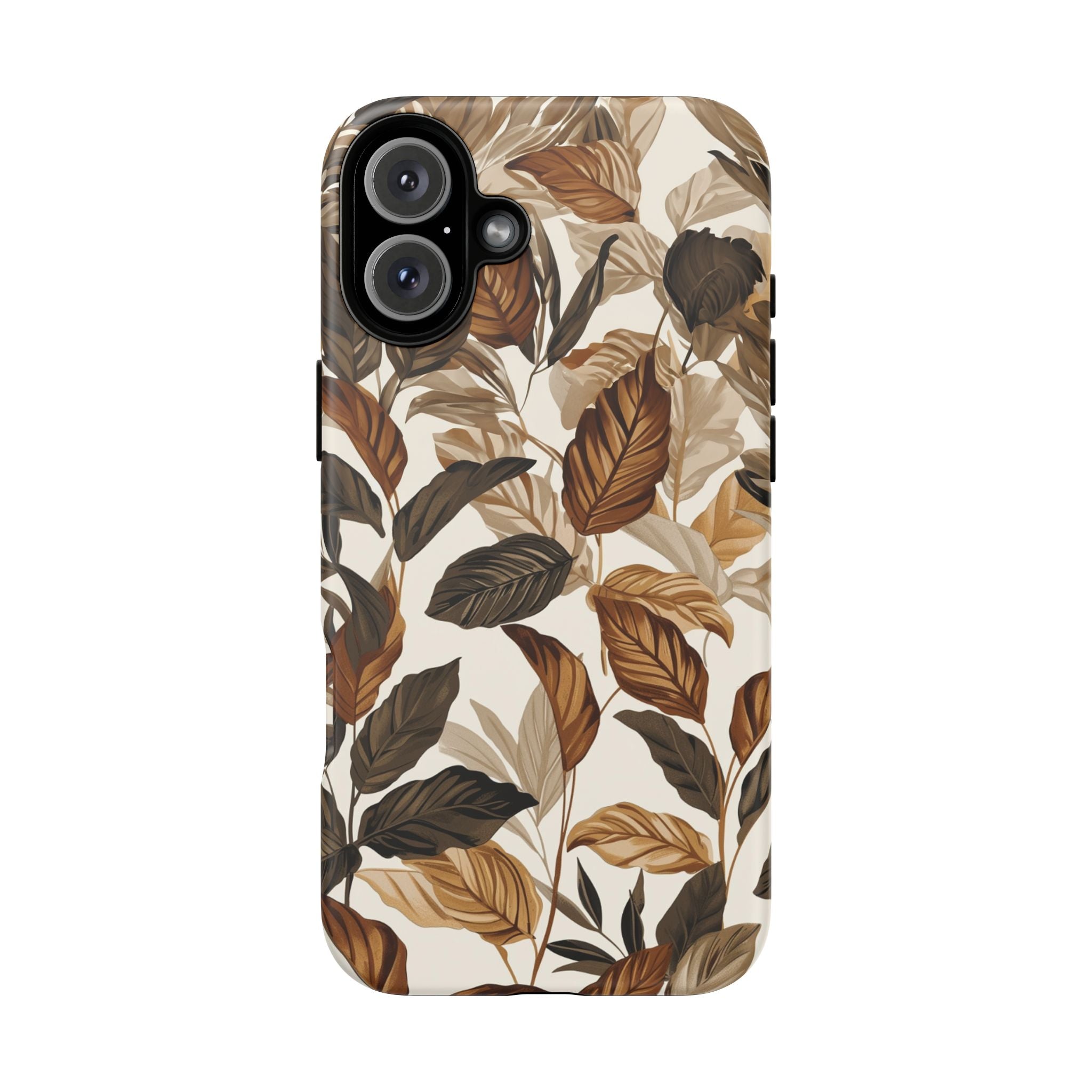 Autumn Leaves Phone Case — Brown Botanical Tough Case