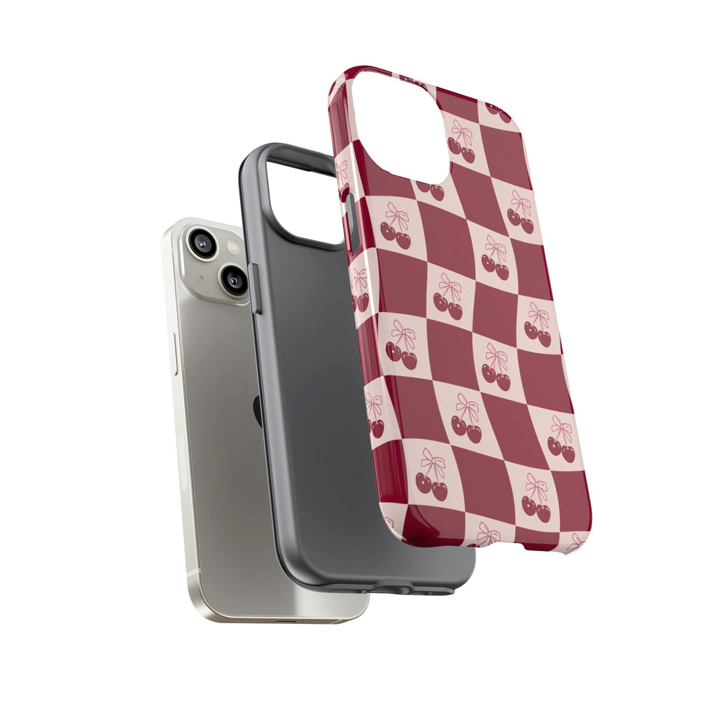 Cherry Checkerboard Tough Phone Case