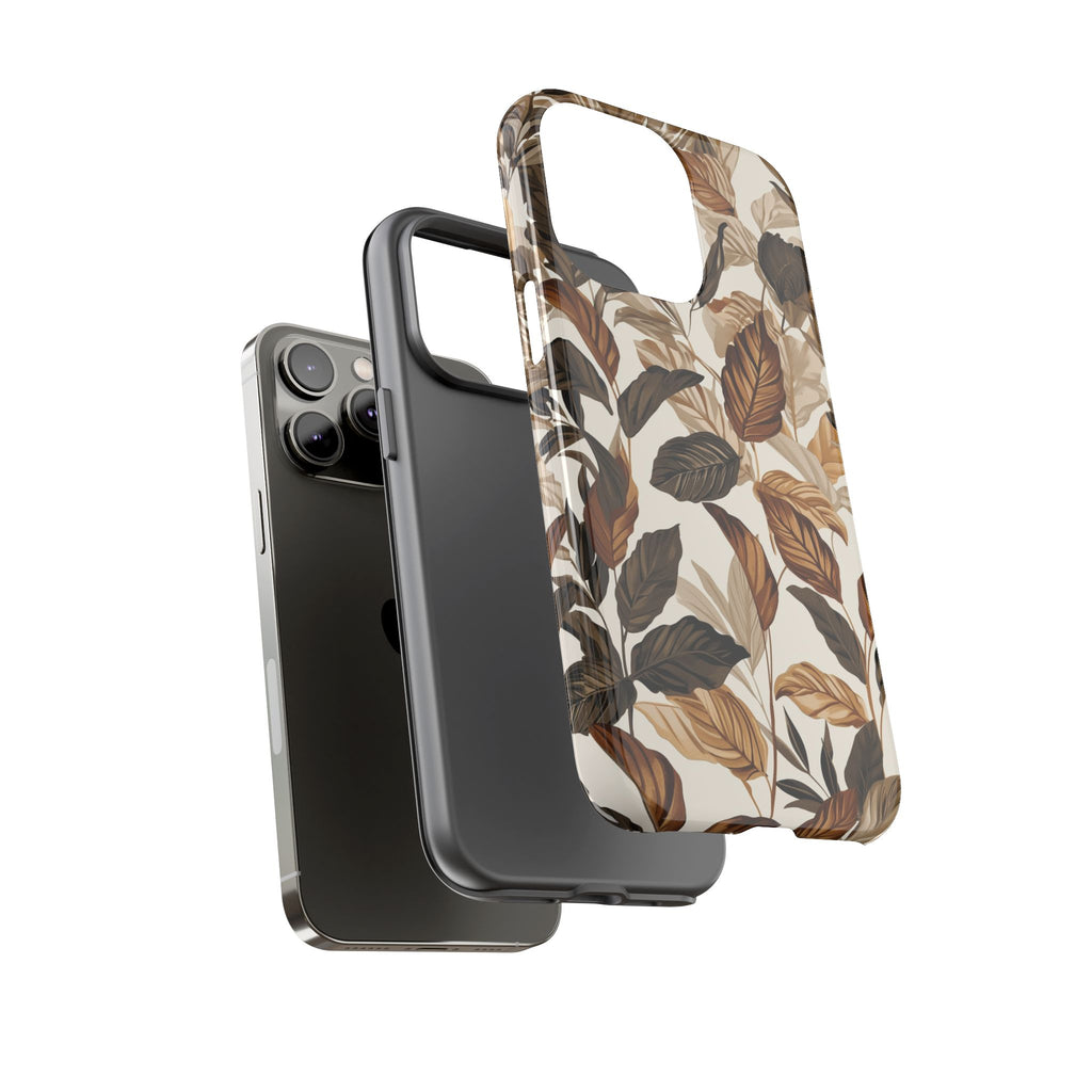 Autumn Leaves Phone Case — Brown Botanical Tough Case