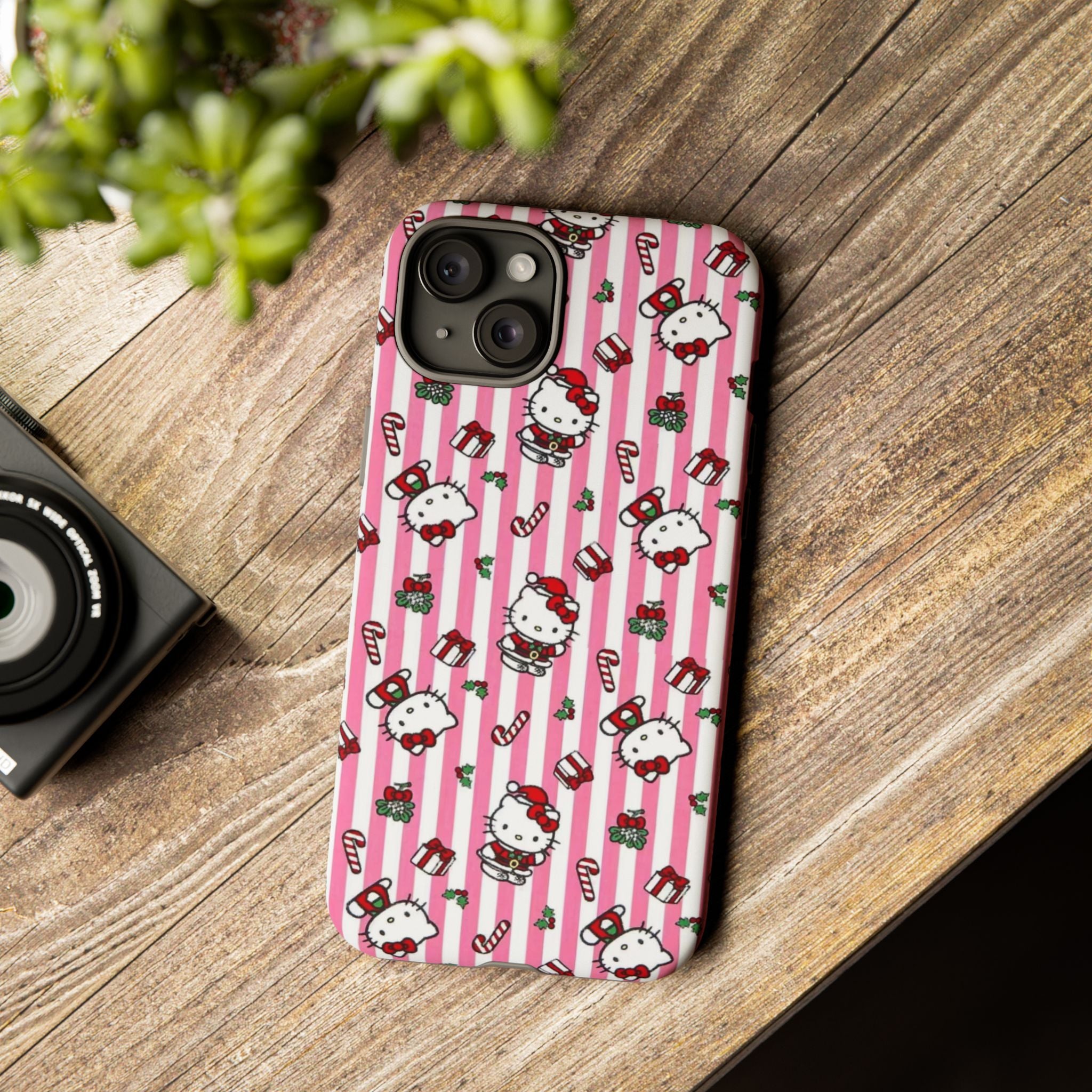 Hello Kitty Pink Holiday Phone Case — Cute Candy Cane & Gift iPhone Cover
