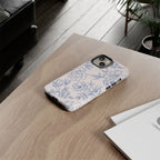 Phone Case — Blue Floral Sketch Tough Protective Case