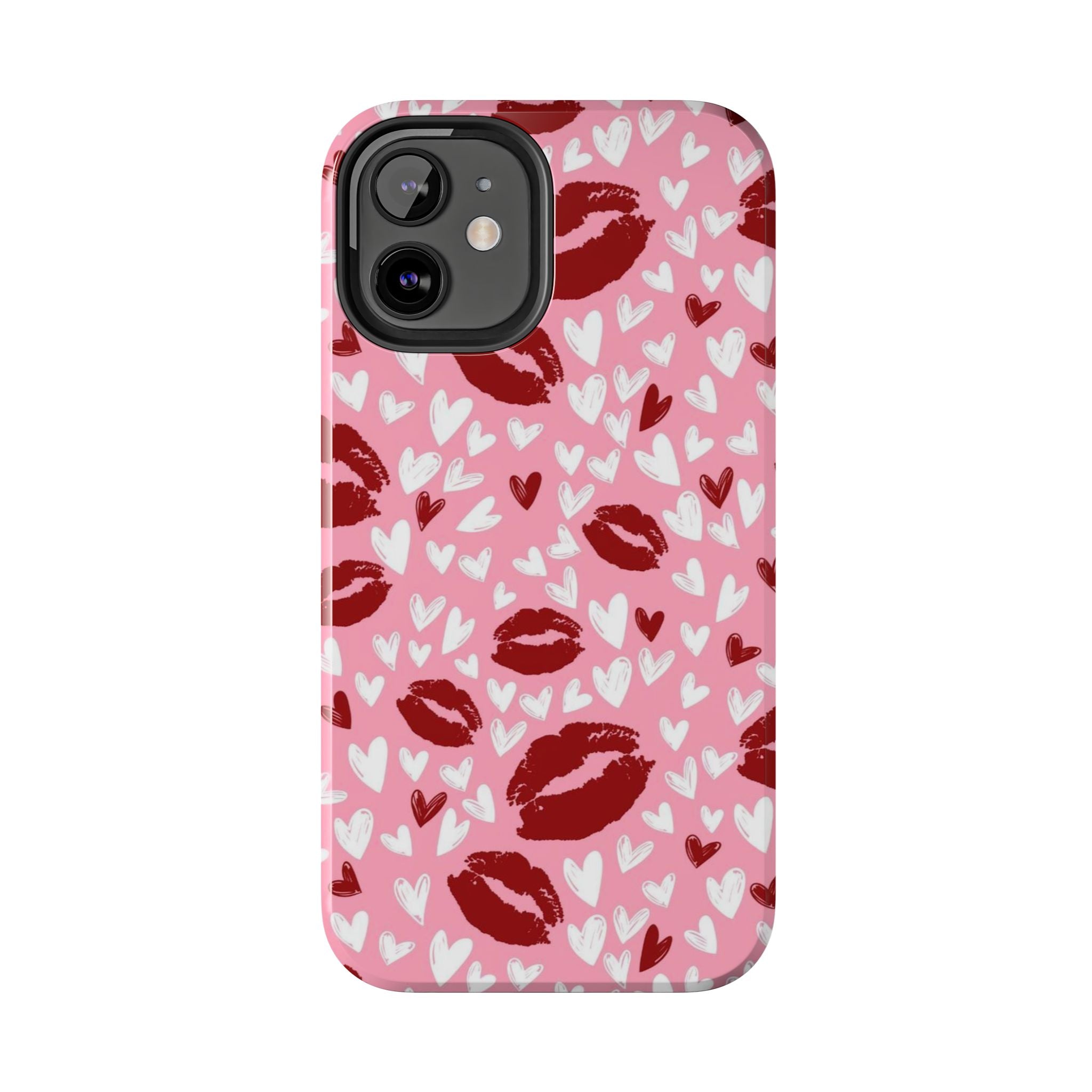 Pink Kiss Hearts Tough Phone Case — Cute Valentine Protective Phone Cover