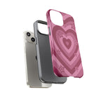 Pink Retro Heart Tough Phone Case – Star Accent Protective Cover
