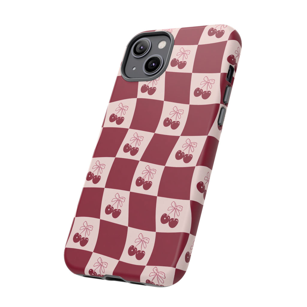 Cherry Checkerboard Tough Phone Case