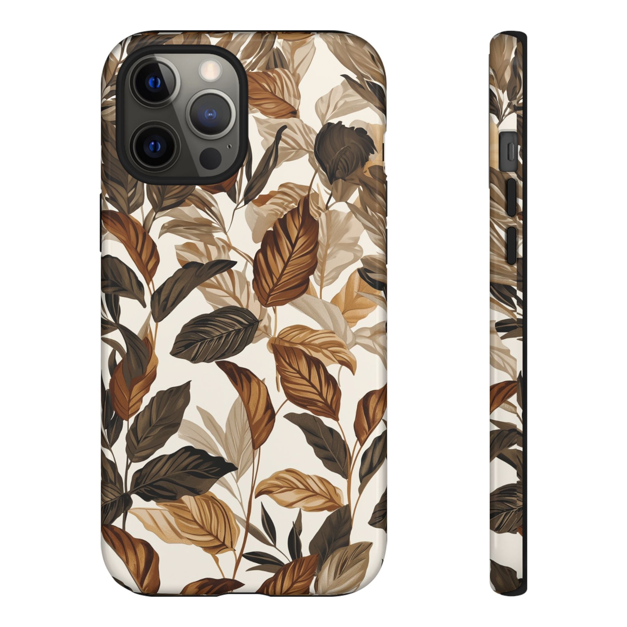 Autumn Leaves Phone Case — Brown Botanical Tough Case