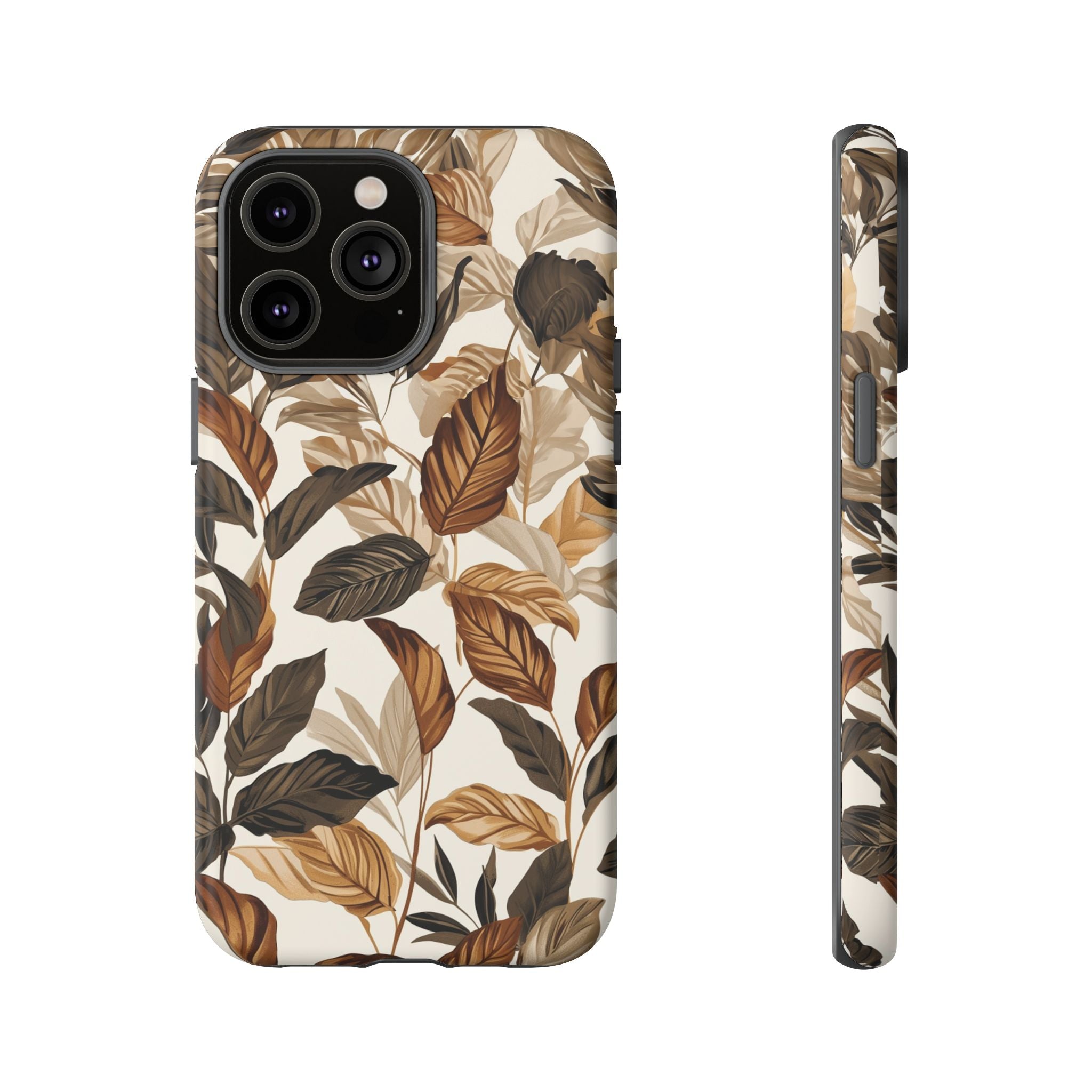 Autumn Leaves Phone Case — Brown Botanical Tough Case