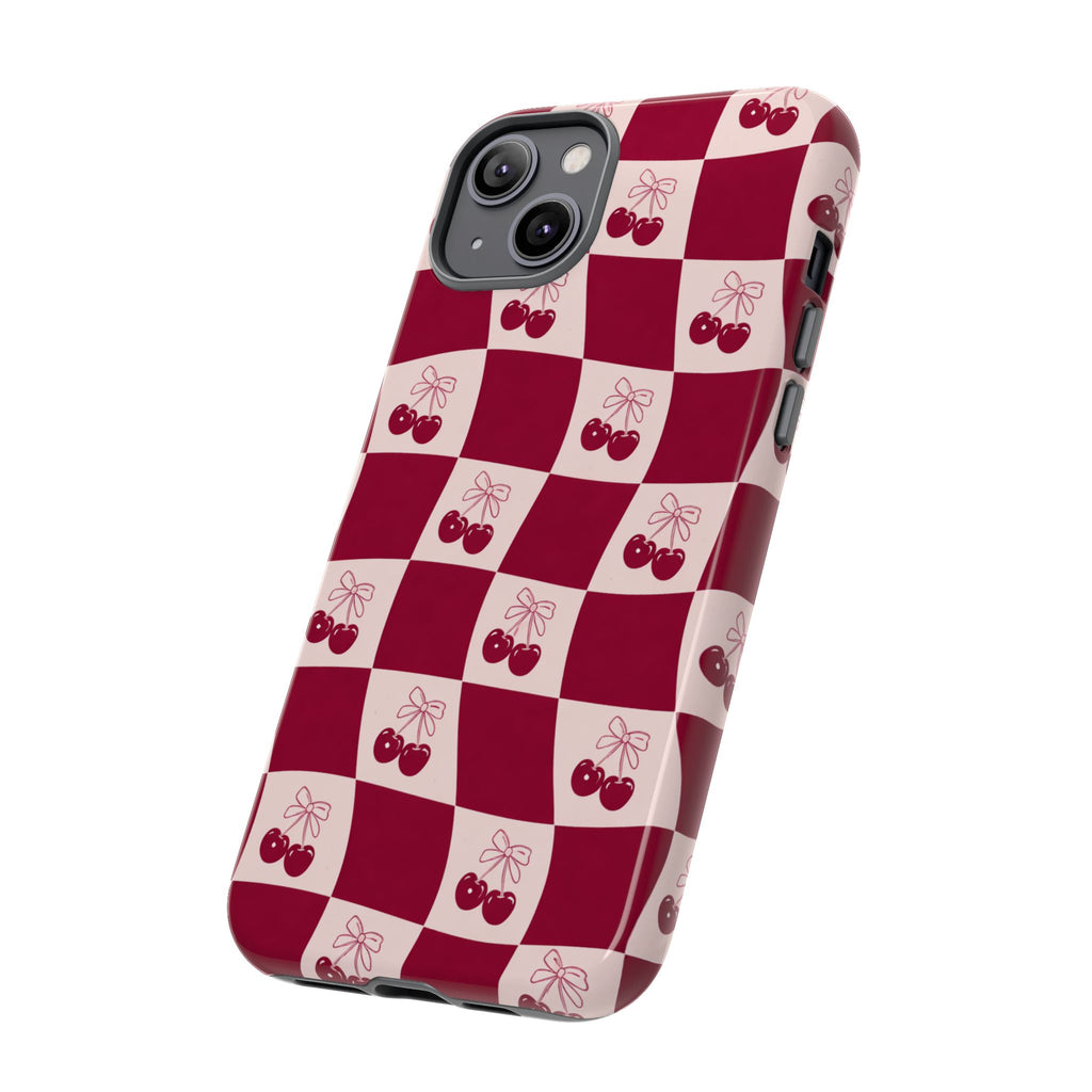 Cherry Checkerboard Tough Phone Case
