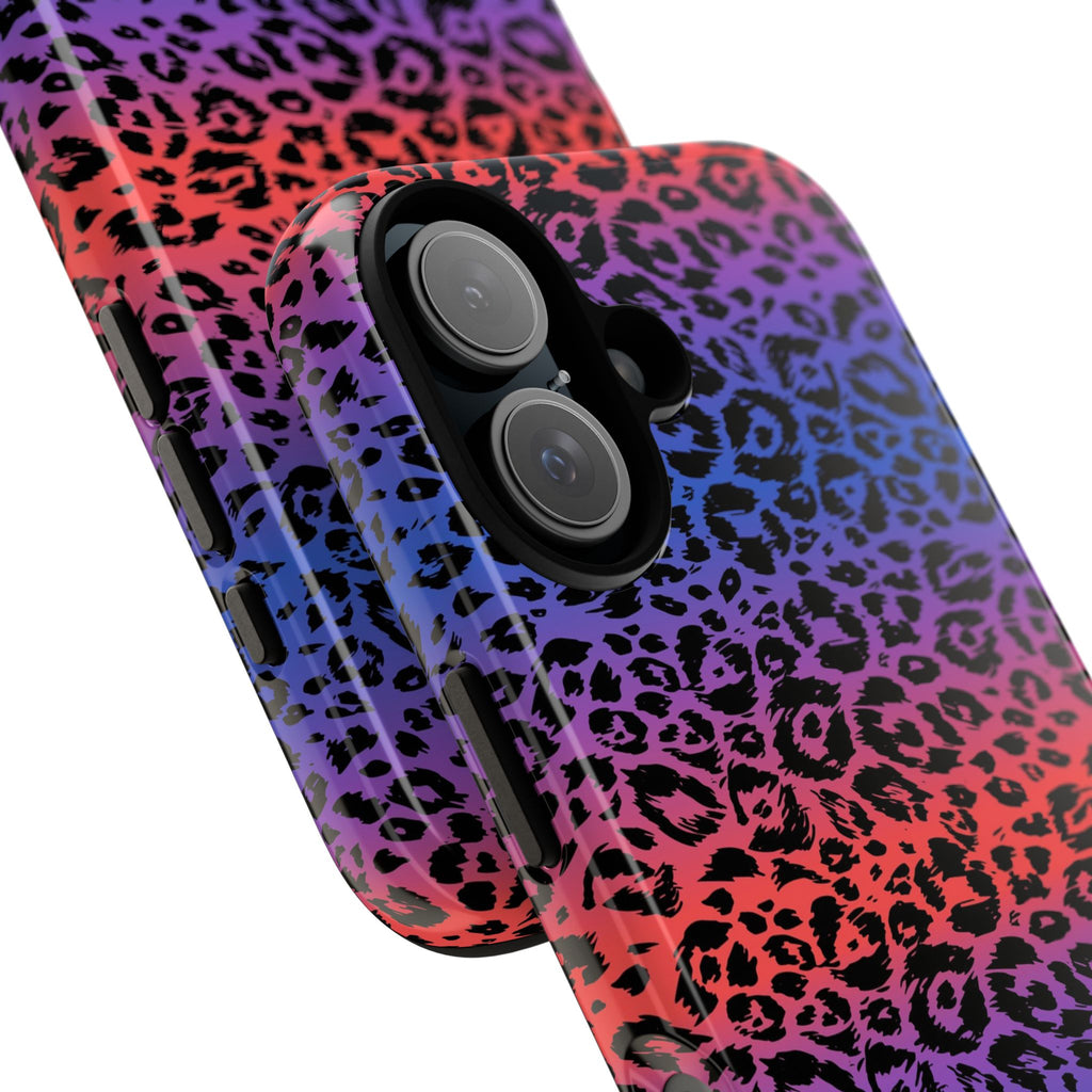 Gradient Leopard Tough Phone Case — Rainbow Animal Print iPhone Cover