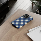 Blue Buffalo Plaid Tough Phone Case — Durable Protective iPhone Cover