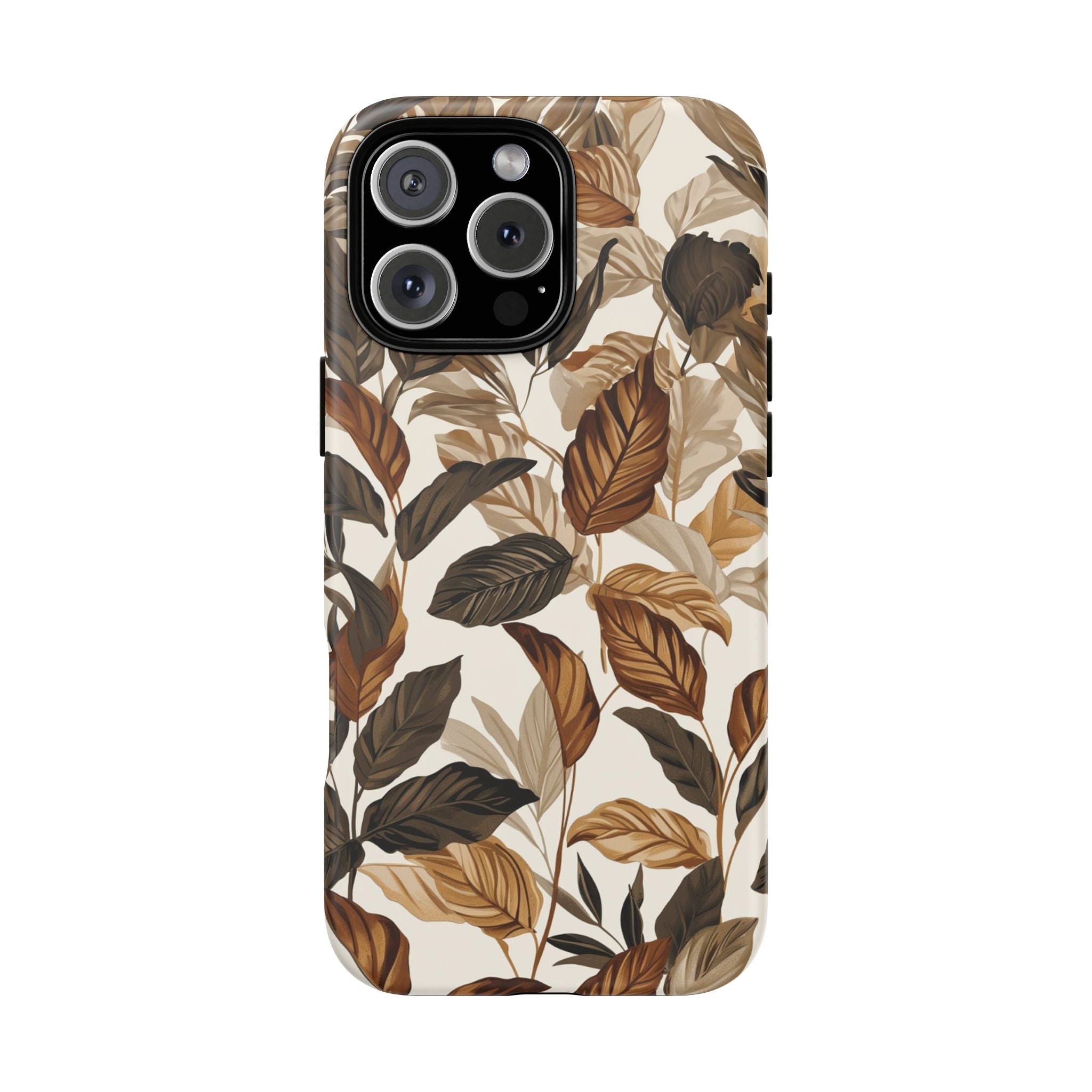 Autumn Leaves Phone Case — Brown Botanical Tough Case