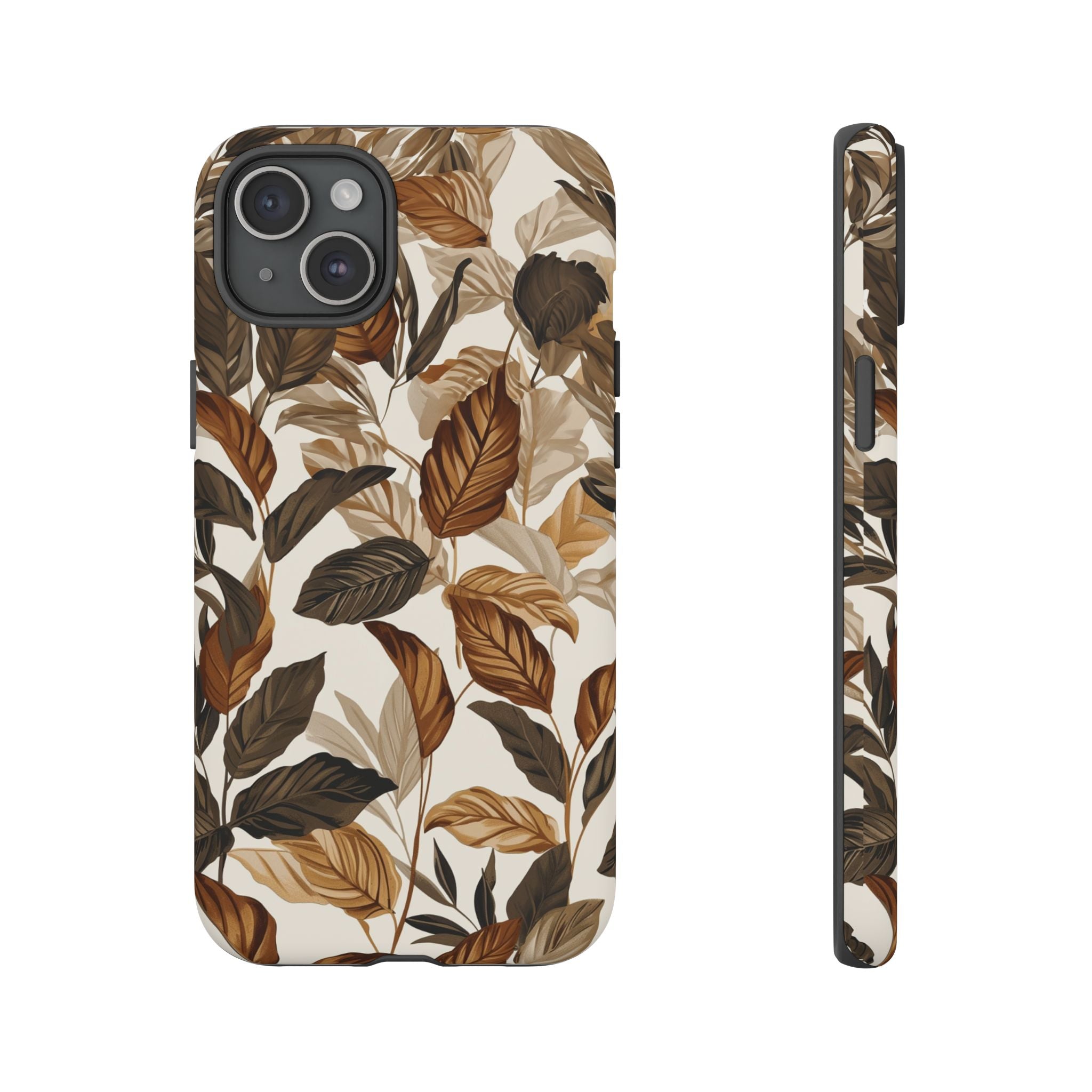 Autumn Leaves Phone Case — Brown Botanical Tough Case