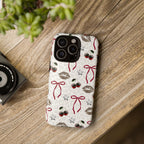 Cherry Bow Phone Case — Retro Cherry & Lips Pattern iPhone Cover