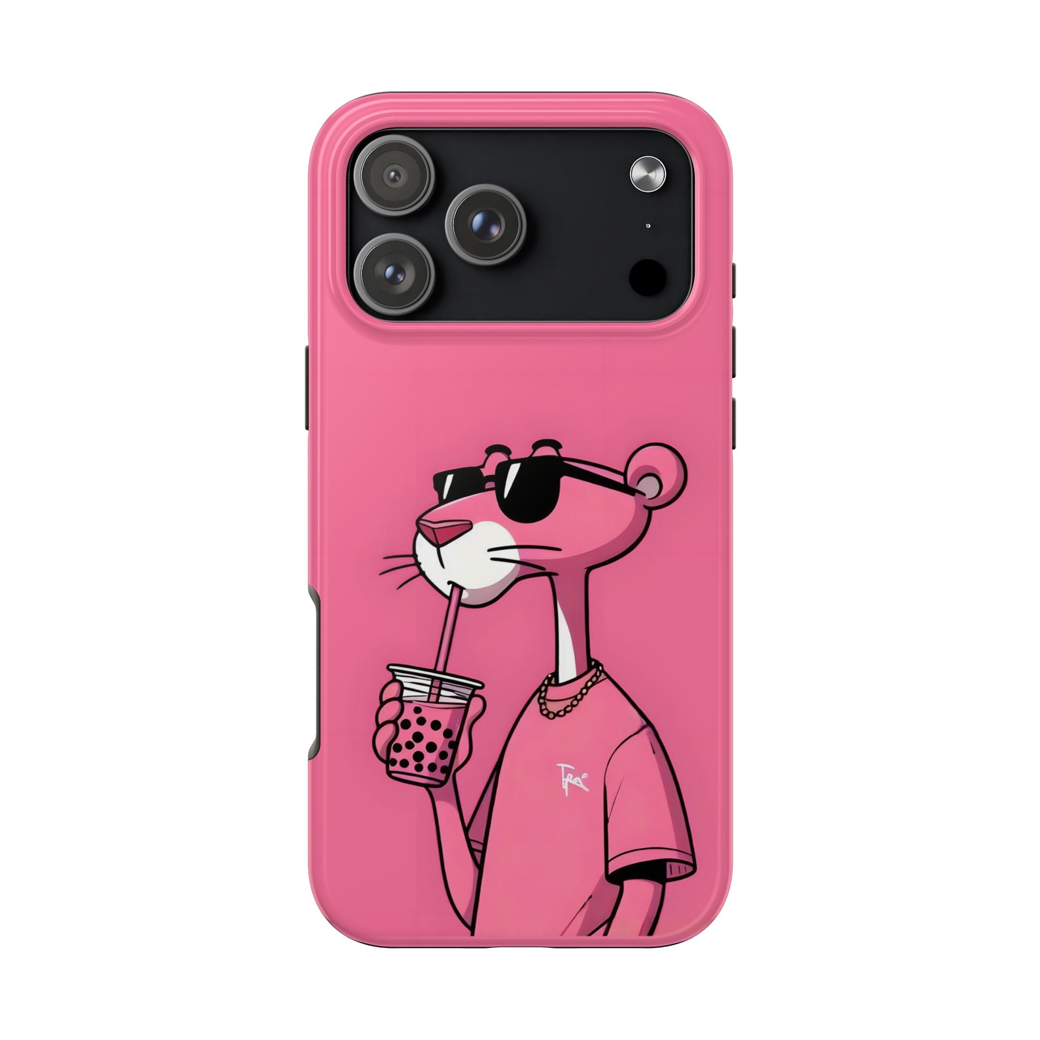 Pink Panther Bubble Tea Phone Case — Tough Protective iPhone Cover