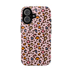 Pink Leopard Print Tough Phone Case — Durable Protective iPhone Cover
