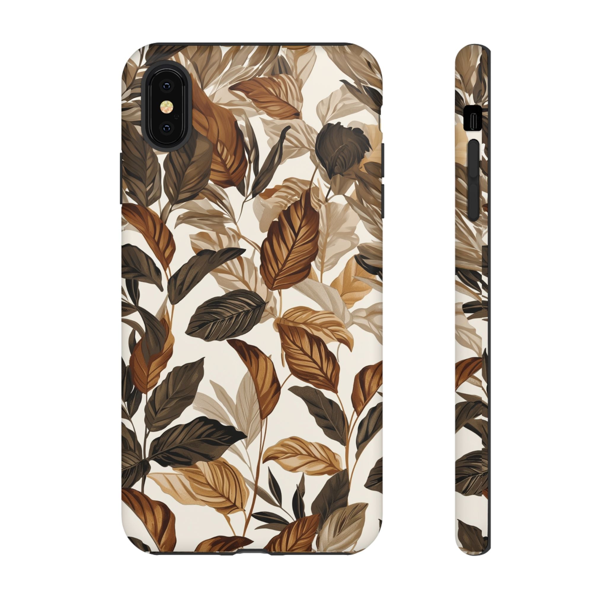 Autumn Leaves Phone Case — Brown Botanical Tough Case