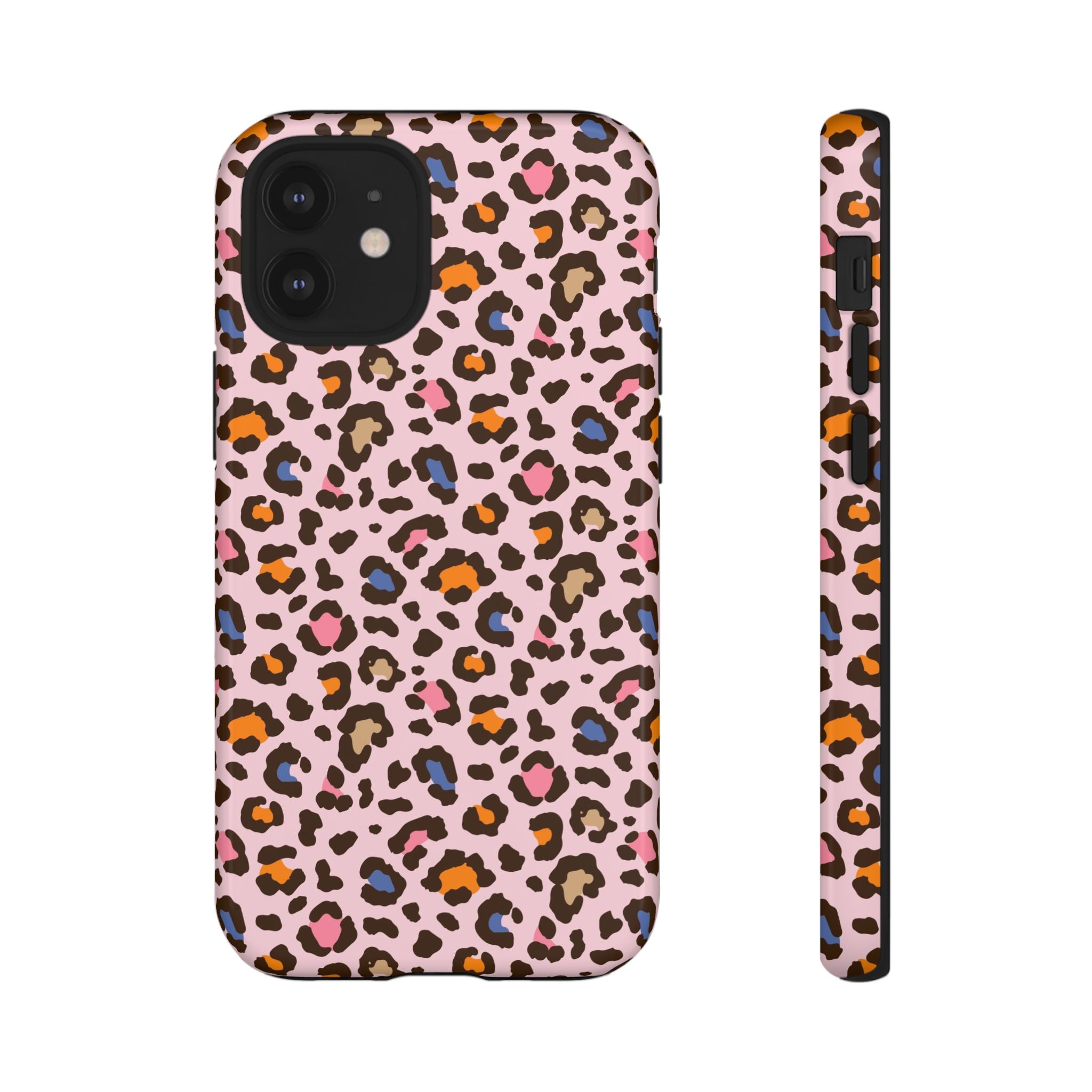 Pink Leopard Print Tough Phone Case — Durable Protective iPhone Cover