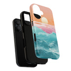 Sunset Ocean Tough Phone Case — Pastel Waves iPhone Cover