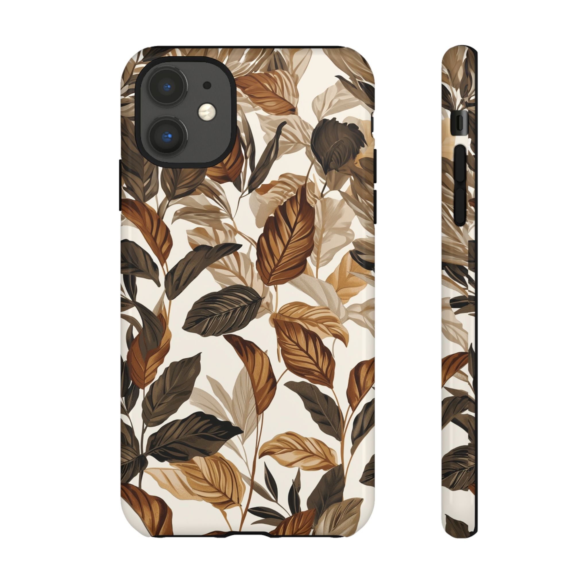 Autumn Leaves Phone Case — Brown Botanical Tough Case