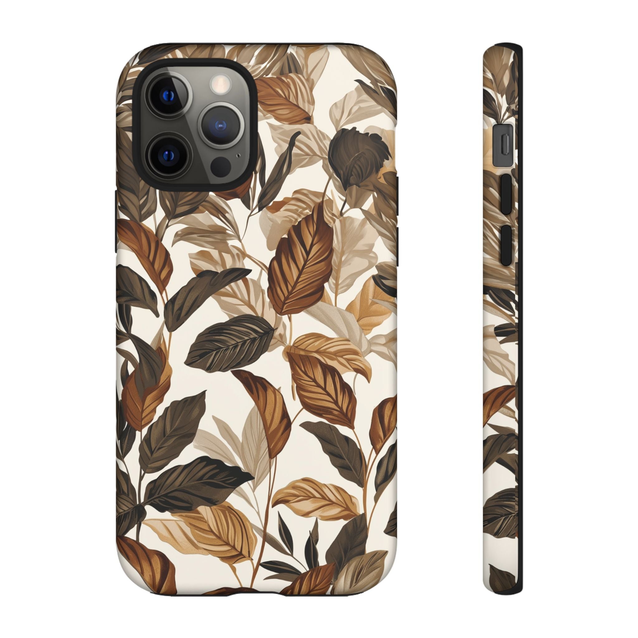 Autumn Leaves Phone Case — Brown Botanical Tough Case