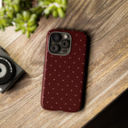 Maroon Polka Dot Tough Phone Case — Slim Protective iPhone Cover