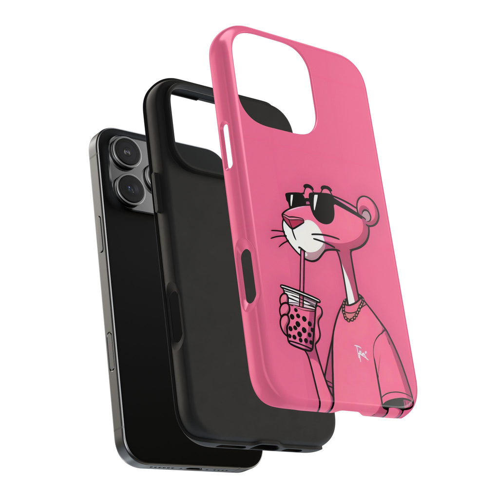 Pink Panther Bubble Tea Phone Case — Tough Protective iPhone Cover
