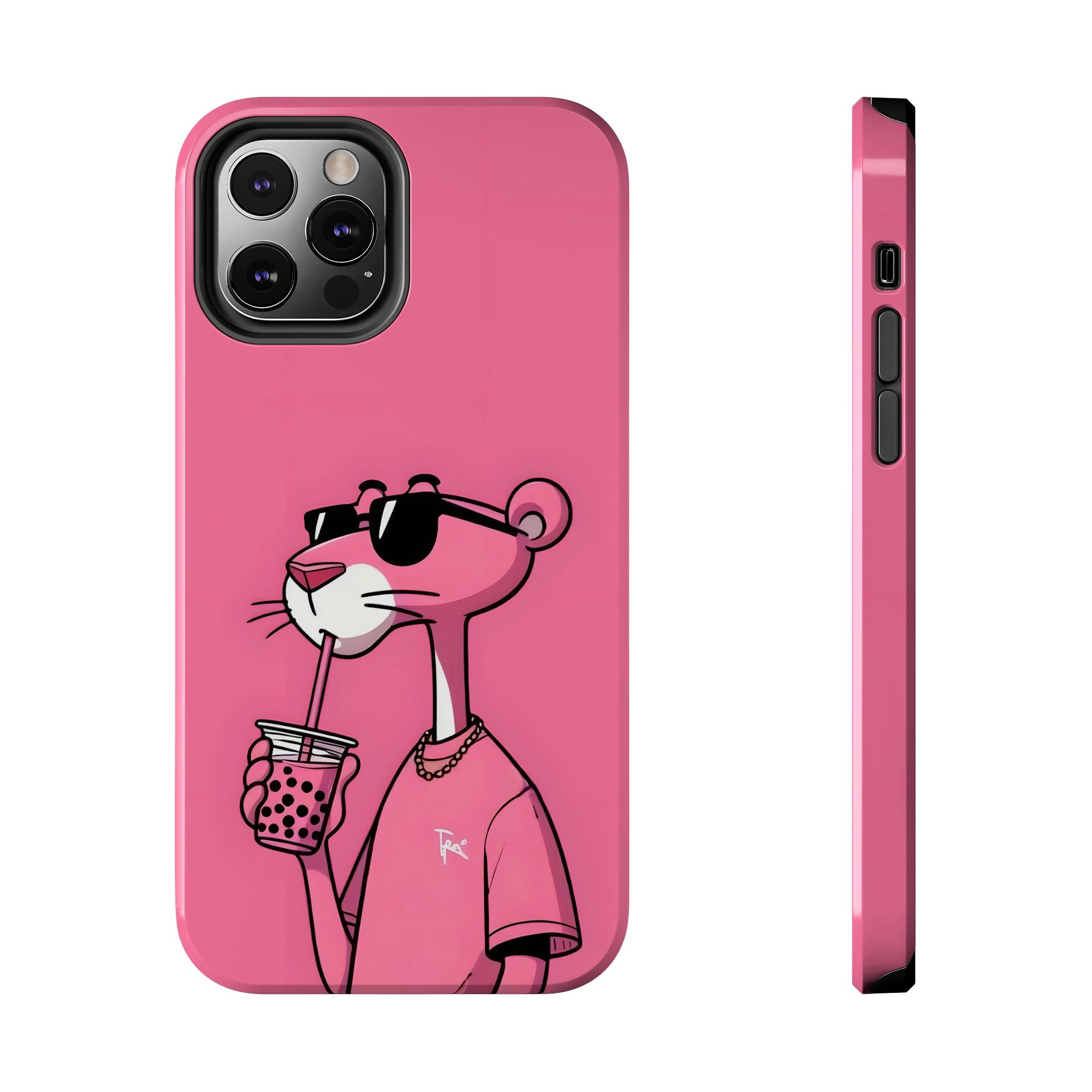 Pink Panther Bubble Tea Phone Case — Tough Protective iPhone Cover