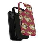Phone Case — Leopard Lips Pattern on Burgundy