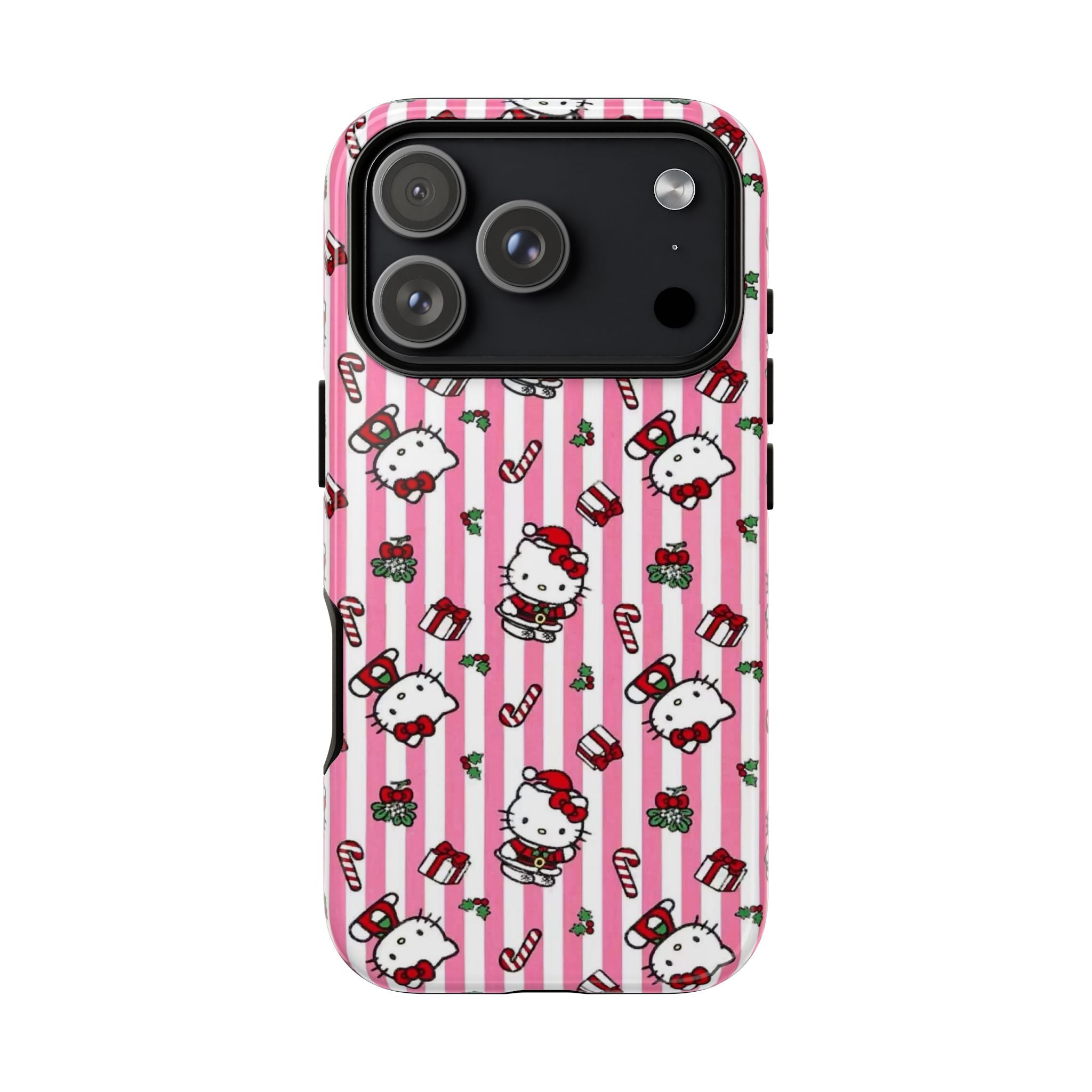 Hello Kitty Pink Holiday Phone Case — Cute Candy Cane & Gift iPhone Cover