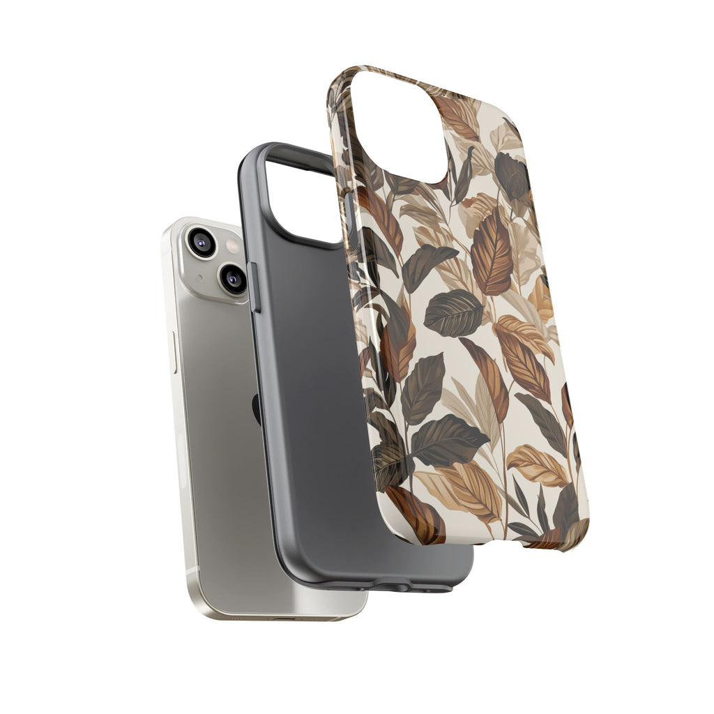Autumn Leaves Phone Case — Brown Botanical Tough Case