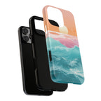 Sunset Ocean Tough Phone Case — Pastel Waves iPhone Cover