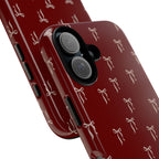 Red Bow Pattern Phone Case — Protective Tough Case with Elegant Holiday Ribbon Design