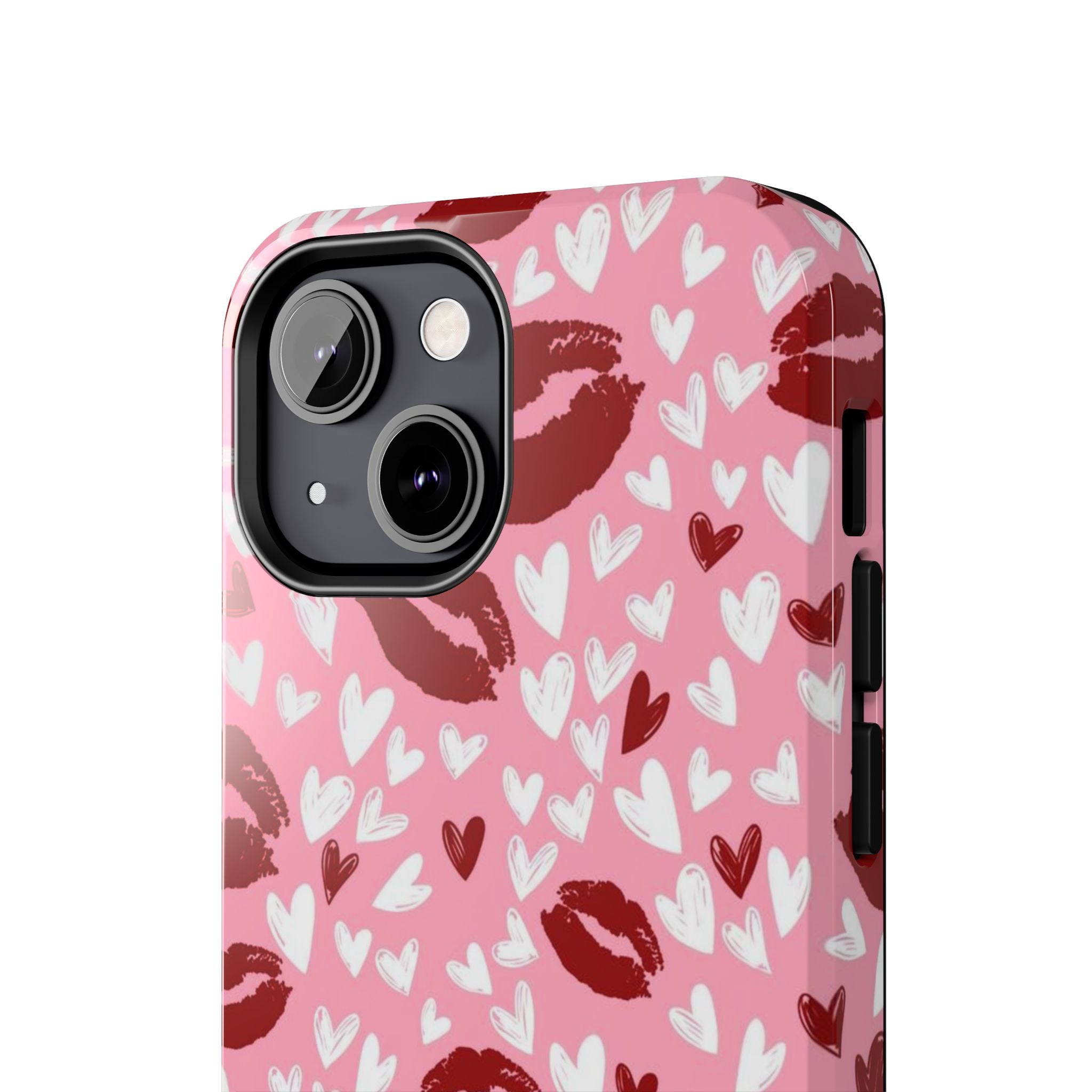 Pink Kiss Hearts Tough Phone Case — Cute Valentine Protective Phone Cover
