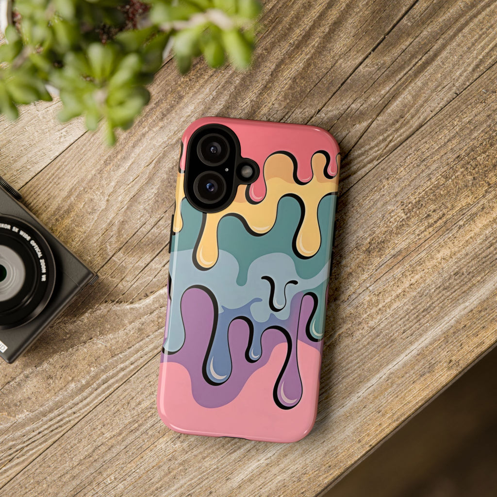 Color Drip Phone Case – Pastel Melting Art Protective Cover