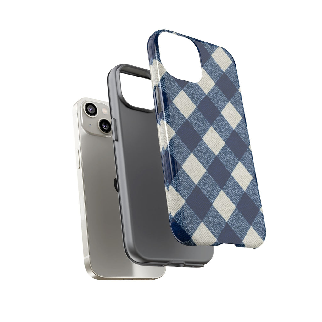 Blue Buffalo Plaid Tough Phone Case — Durable Protective iPhone Cover