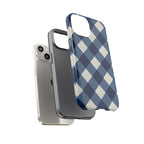Blue Buffalo Plaid Tough Phone Case — Durable Protective iPhone Cover