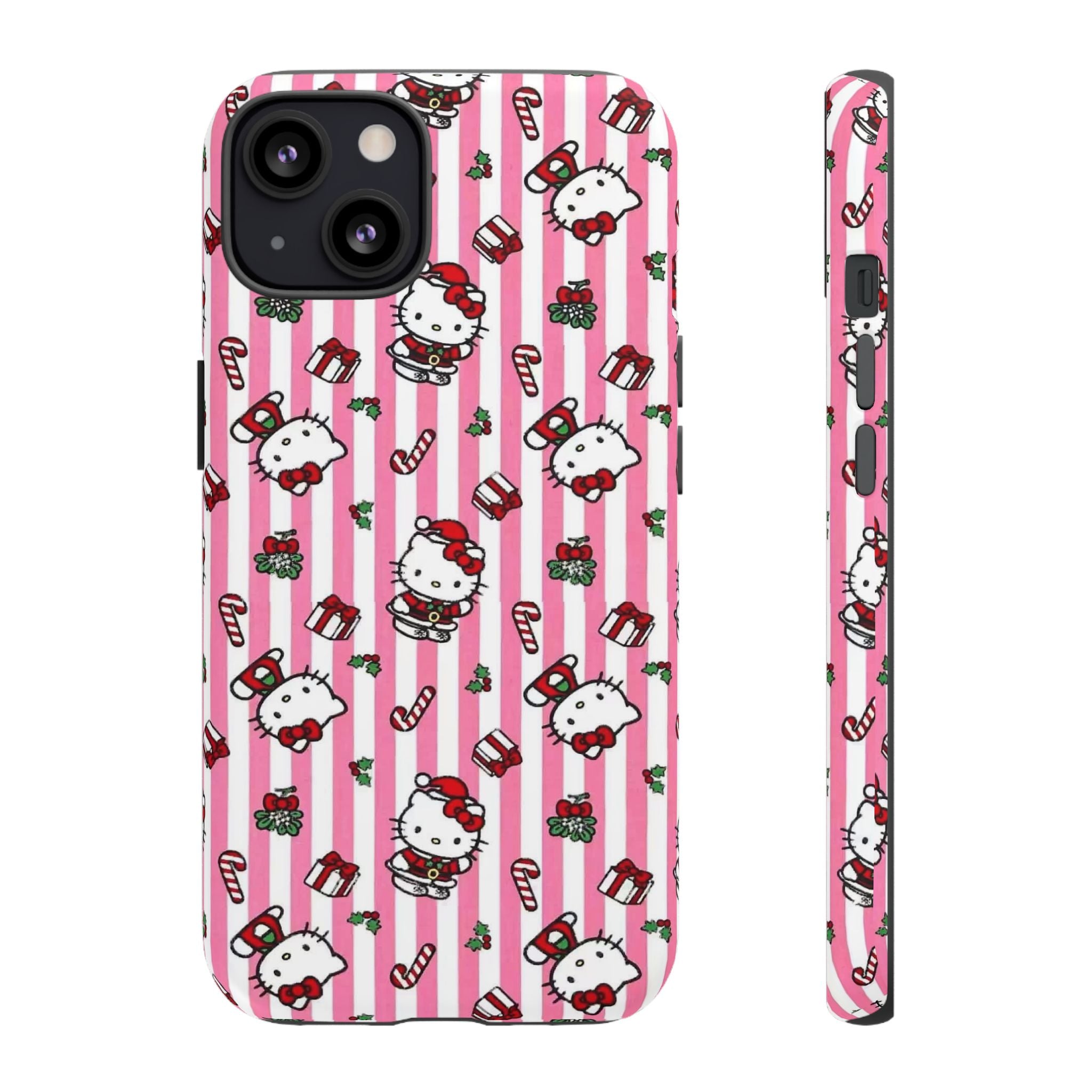 Hello Kitty Pink Holiday Phone Case — Cute Candy Cane & Gift iPhone Cover