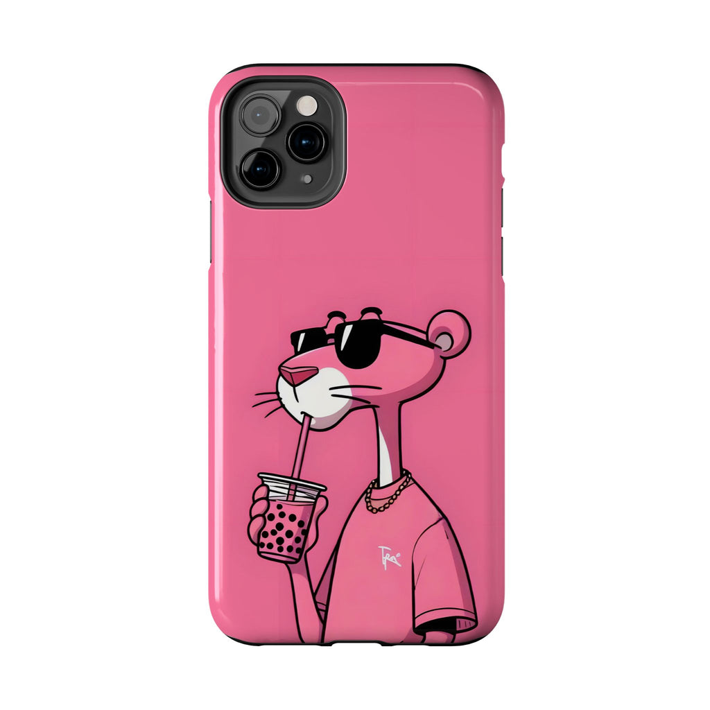 Pink Panther Bubble Tea Phone Case — Tough Protective iPhone Cover
