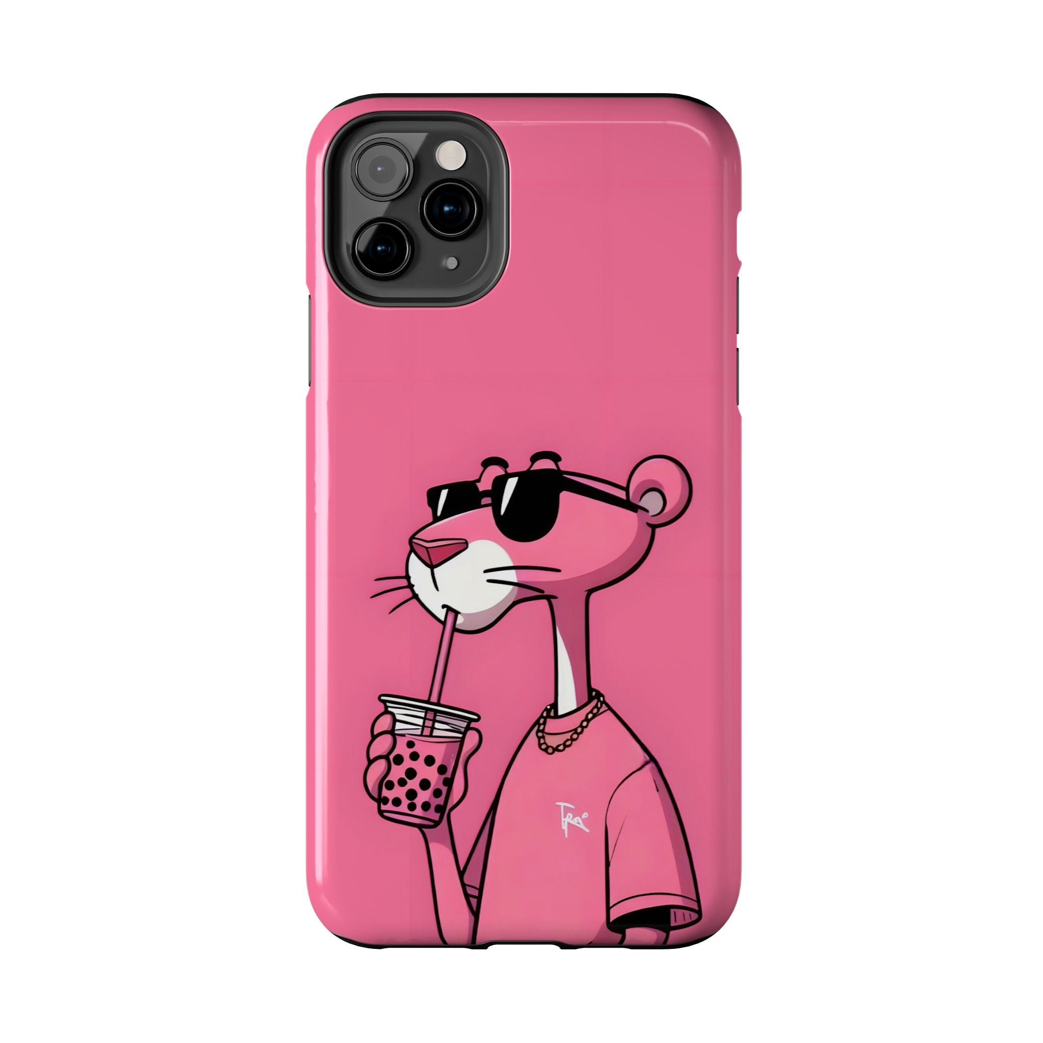 Pink Panther Bubble Tea Phone Case — Tough Protective iPhone Cover