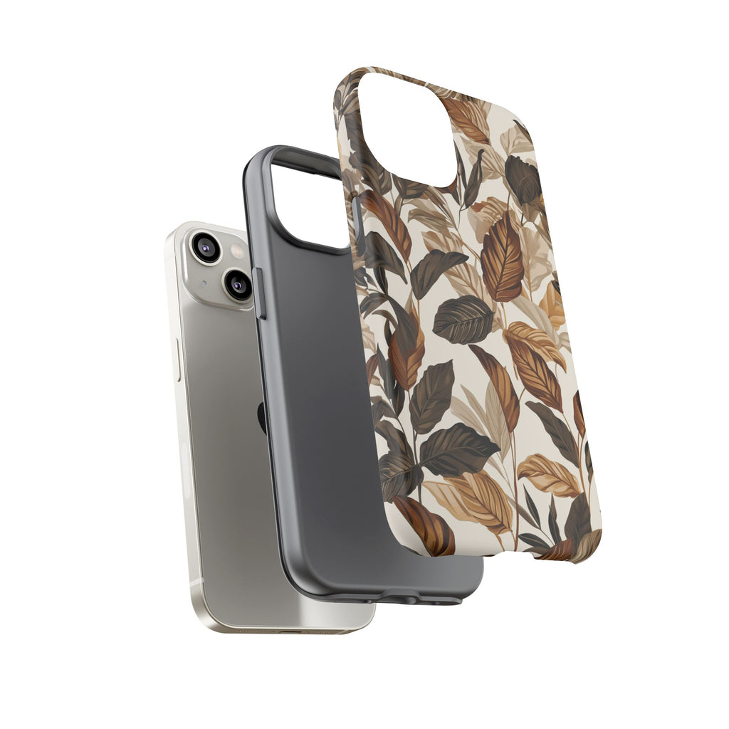 Autumn Leaves Phone Case — Brown Botanical Tough Case