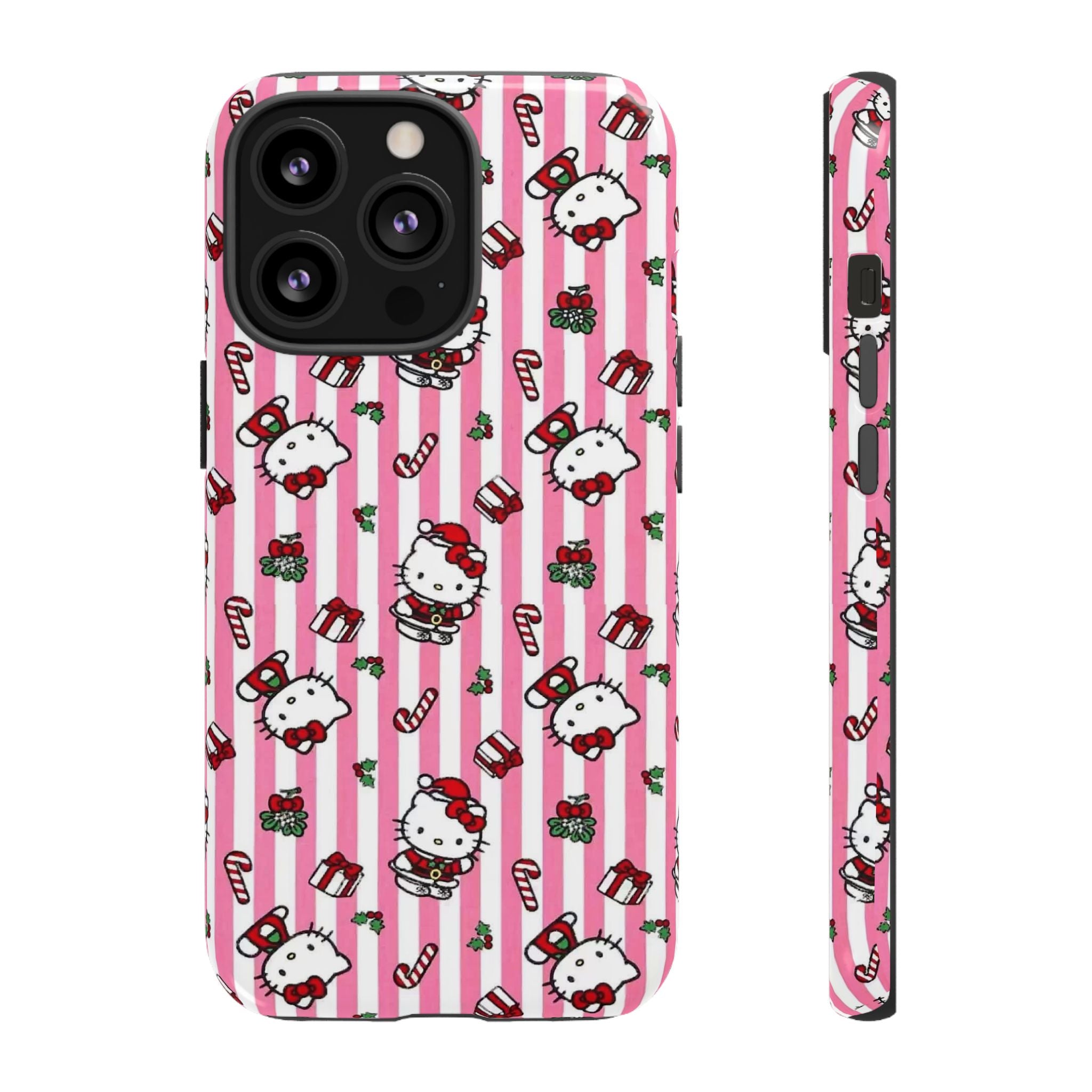 Hello Kitty Pink Holiday Phone Case — Cute Candy Cane & Gift iPhone Cover