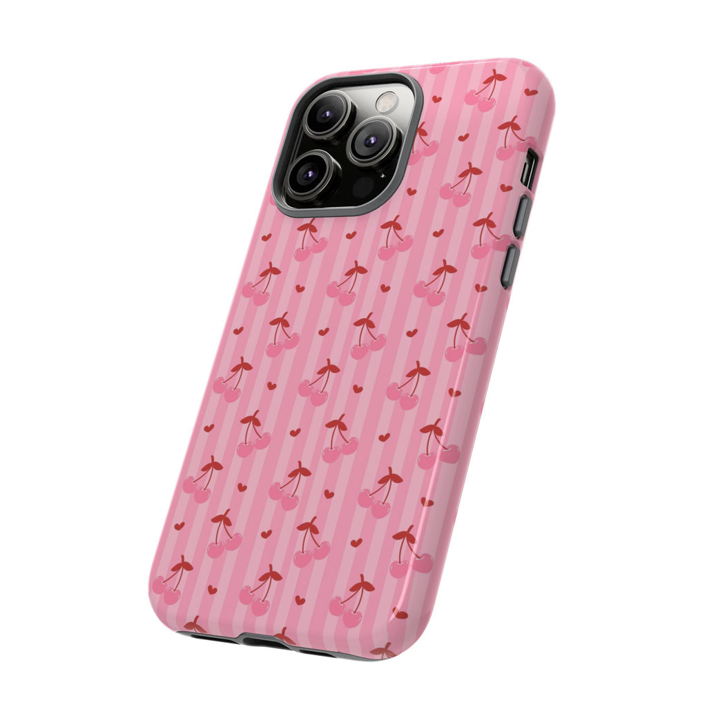 Pink Cherry Pattern Tough Phone Case
