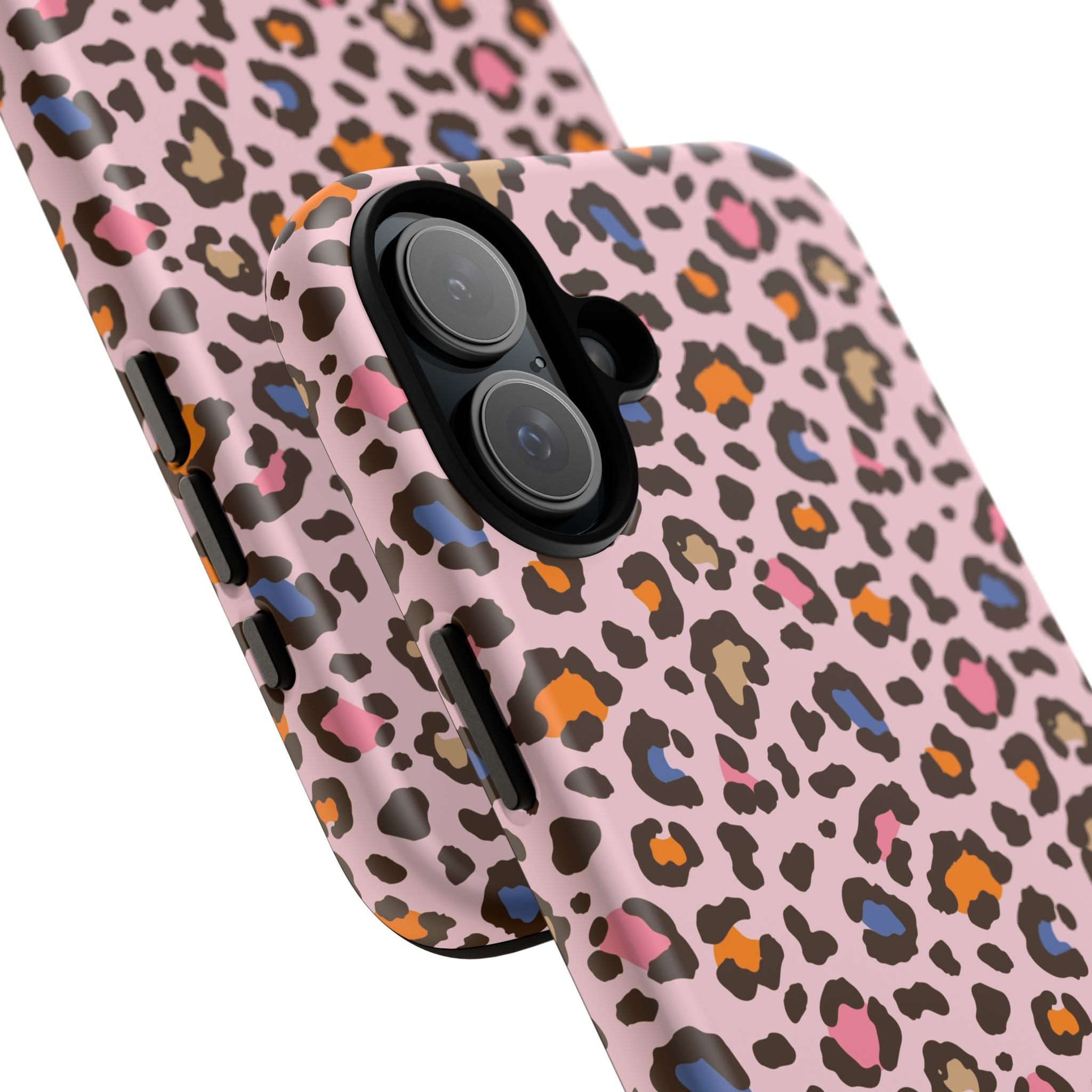 Pink Leopard Print Tough Phone Case — Durable Protective iPhone Cover